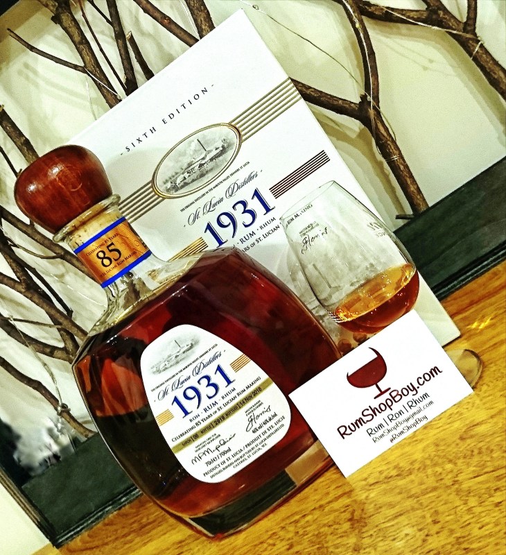St. Lucia Distillers 1931 Sixth Edition: Box, Bottle & Glass