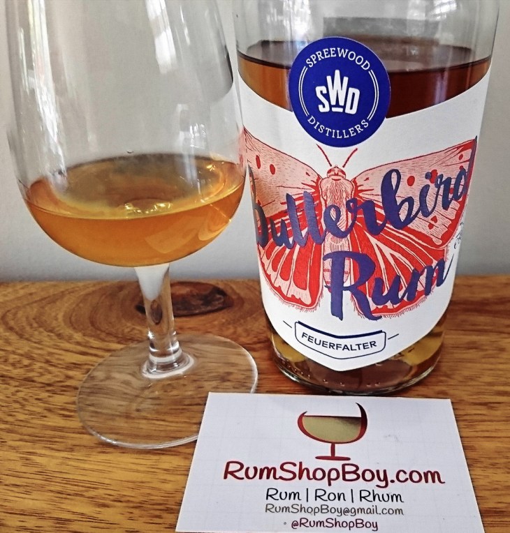 Butterbird Rum: Bottle and Glass