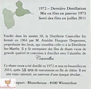 Domaine de Courcelles (1972) Bottle (Rear Label)