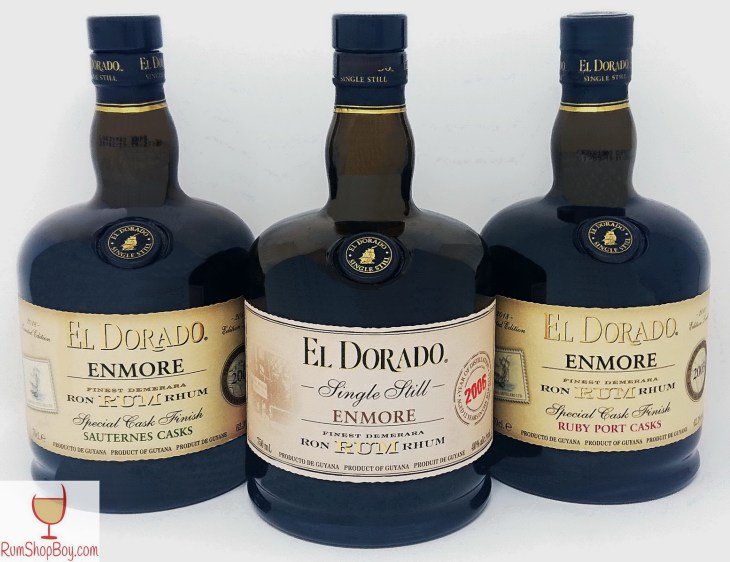 El Dorado 2003/2006 ENMORE Rums (Cask Finishes) Bottles