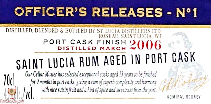 Admiral Rodney Port Cask Label