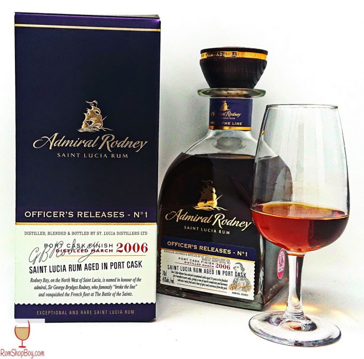 Admiral Rodney Port Cask Box, Bottle and Glass