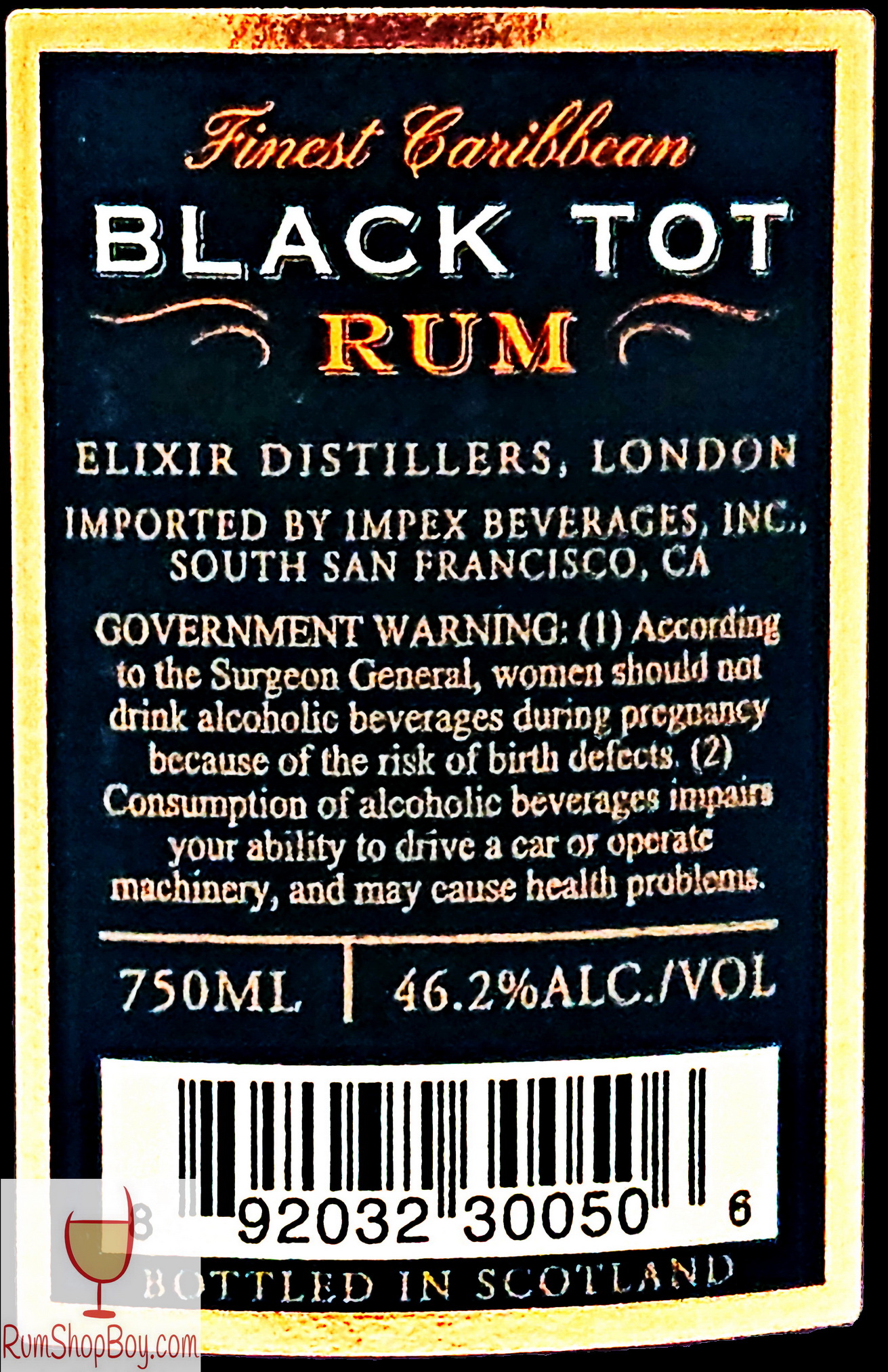 Black Tot Label (Rear)